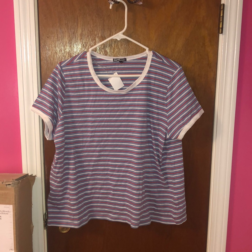 2 for $10 blue striped t shirt